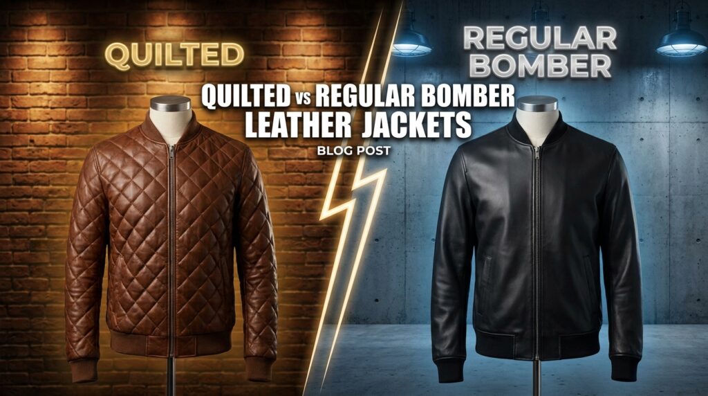 Quilted vs Regular Bomber Leather Jackets
